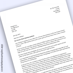Solicitor Cover Letter Example - preview